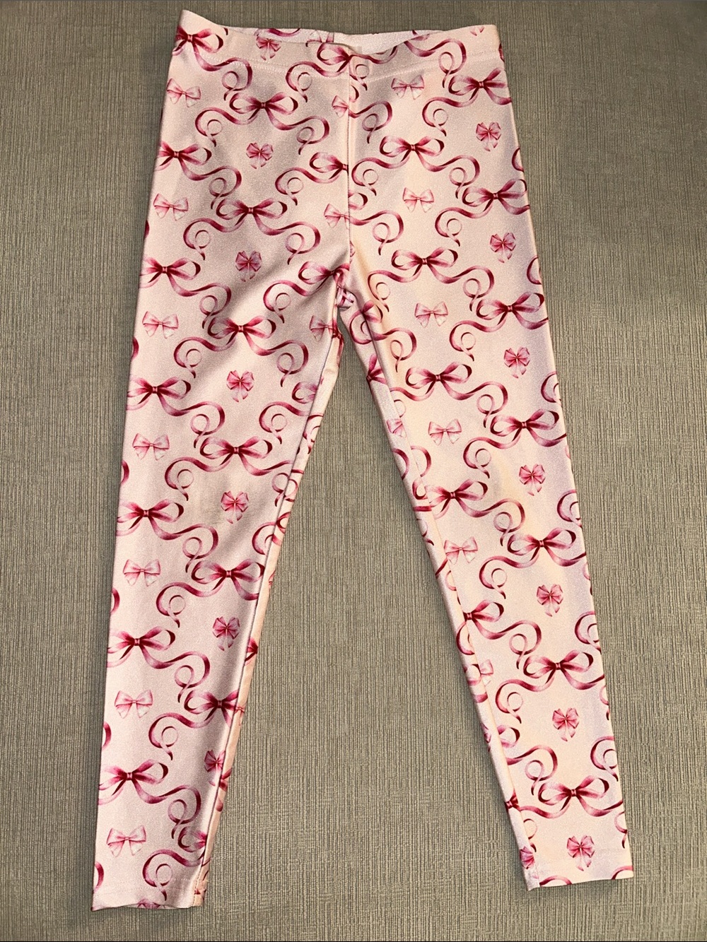 Terez Pink Bow & Ribbon Print Kids Leggings